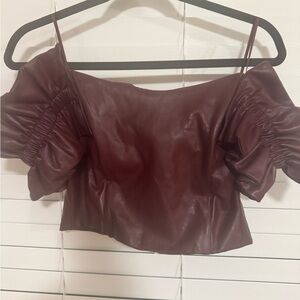 Elegant Burgundy Off-Shoulder Top